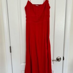 Abercrombie & Fitch Vibrant Red Midi Dress